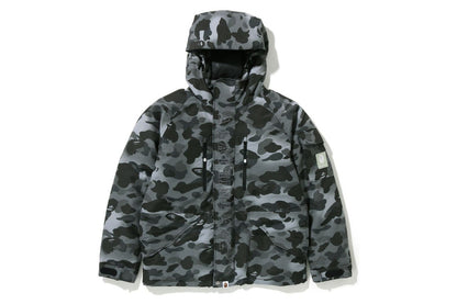 BAPE GRID CAMO RELAXED FIT HOODIE DOWN JACKET