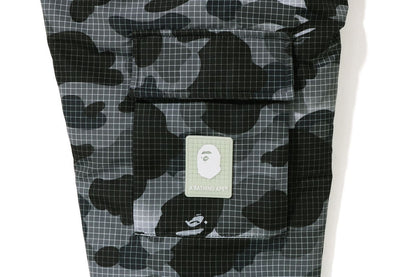 BAPE GRID CAMO RELAXED FIT HOODIE DOWN JACKET