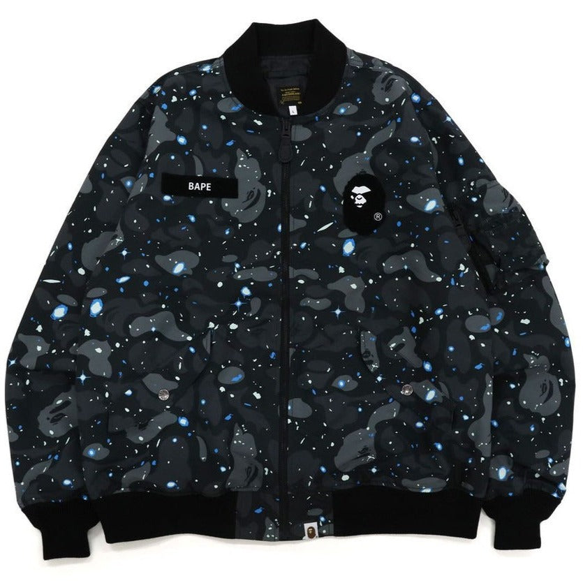 A BATHING APE BAPE SPACE CAMO LOOSE FIT MA-1 JACKET