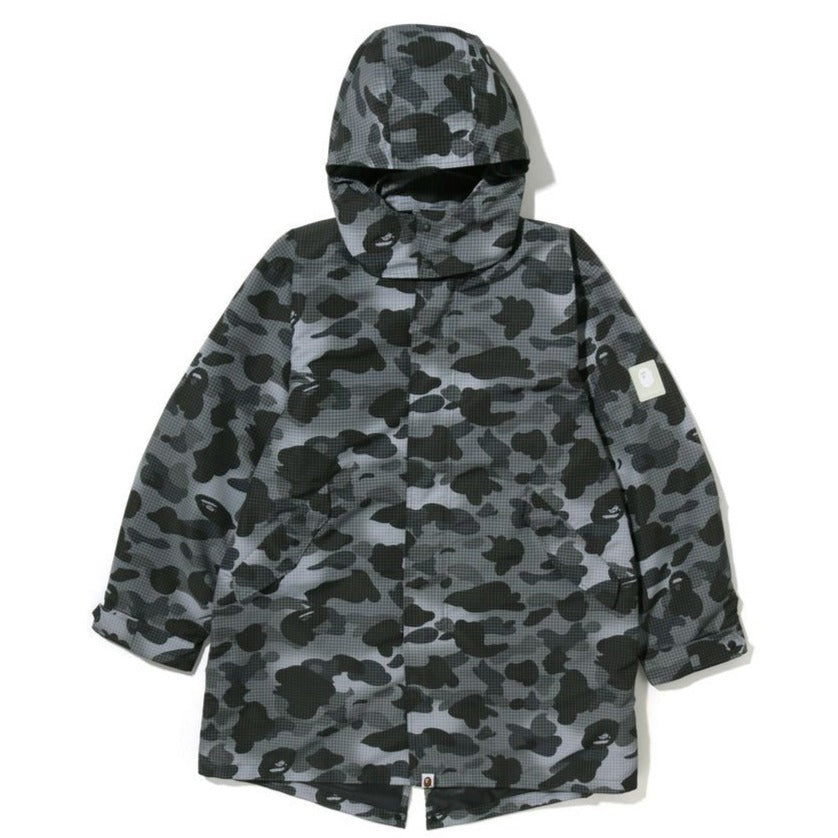 BAPE GRID CAMO RELAXED FIT FISH TAIL COAT