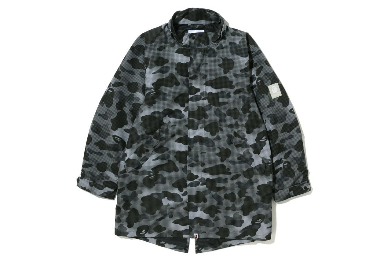 BAPE GRID CAMO RELAXED FIT FISH TAIL COAT