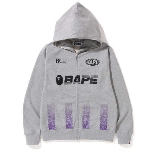 BAPE SOCCER GAME GRAPHIC RELAXED FIT FULL ZIP HOODIE