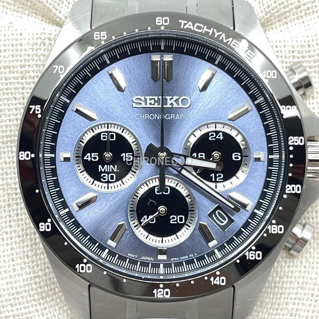 SEIKO SPIRIT SBTR027 Light Blue Stainless Chronograph Men`s Watch