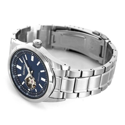 Seiko SCVE051 Blue Dial Automatic Mechanical Skeleton Men's Watch