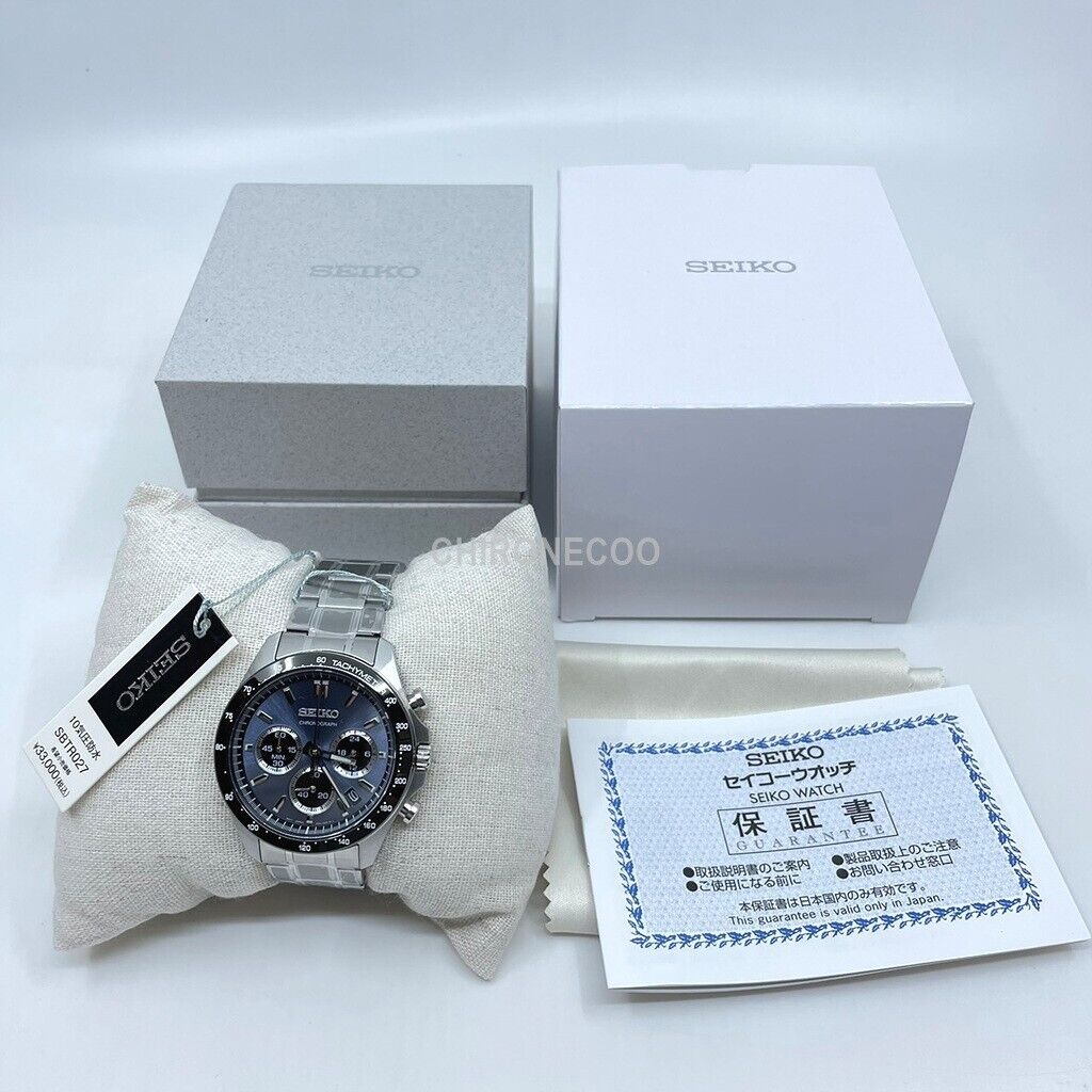 SEIKO SPIRIT SBTR027 Light Blue Stainless Chronograph Men`s Watch