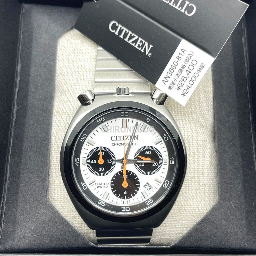 CITIZEN AN3660-81A White Record Lavel Tsuno Chrono Men's Watch