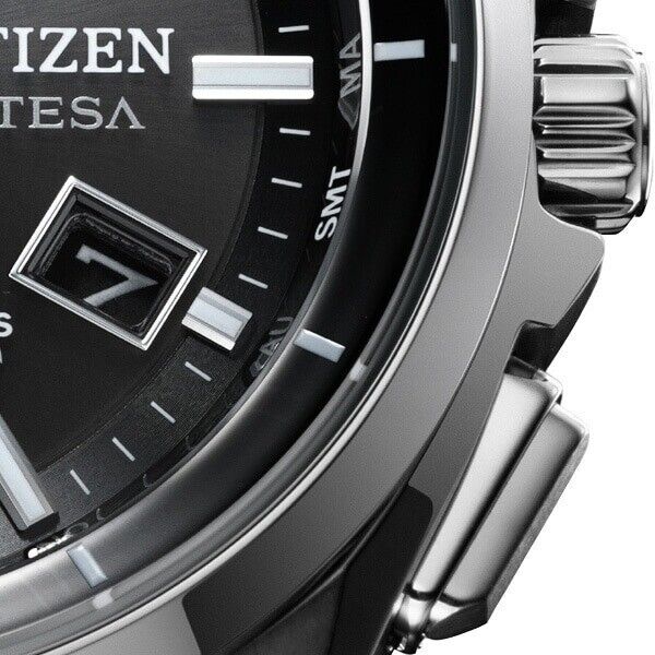 CITIZEN ATTESA BY1001-66E Black Moon Phase Eco-Drive Radio Mens Watch