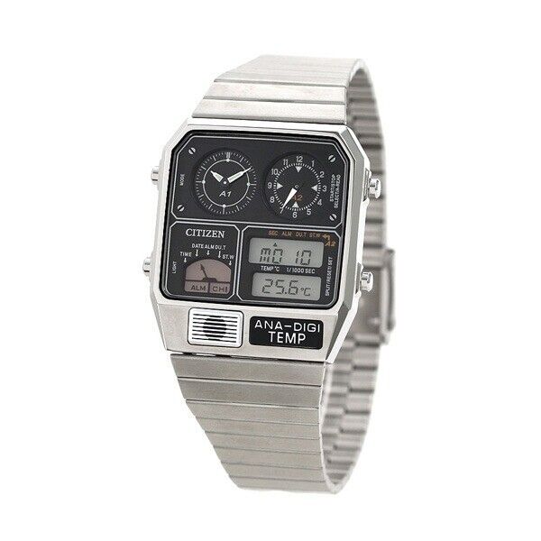 CITIZEN Ana-Digi Temp JG2101-78E Black Silver Reproduction Men Watch