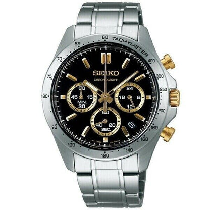 SEIKO SPIRIT Chronograph SBTR015 Black Silver Waterproof Men's Watch