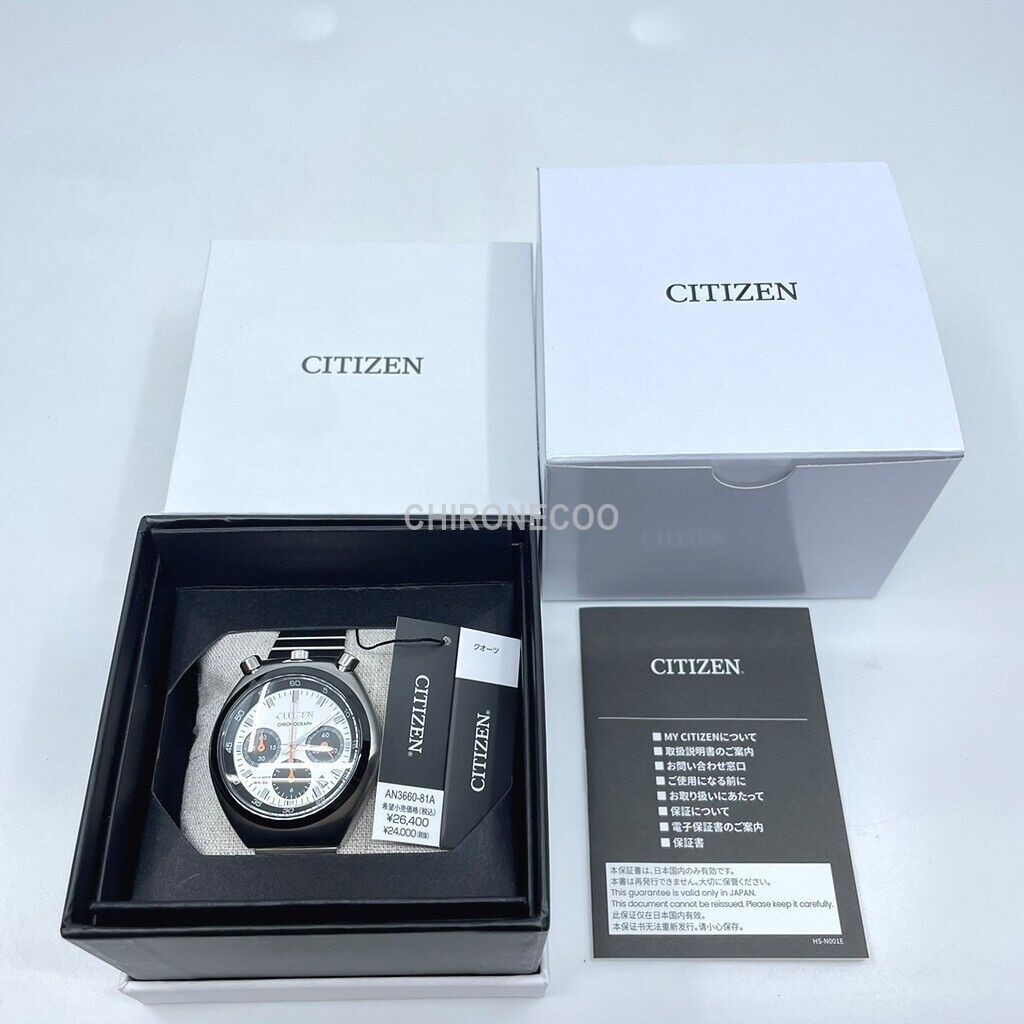 CITIZEN AN3660-81A White Record Lavel Tsuno Chrono Men's Watch