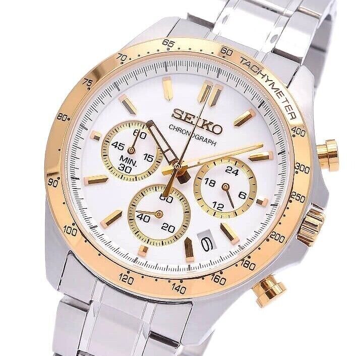 SEIKO Spirit SBTR024 White Gold Silver Stainless Steel Men`s Watch