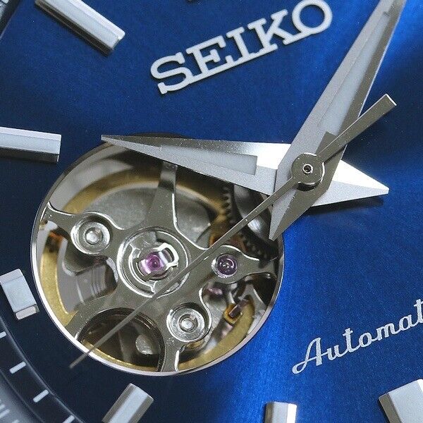 Seiko SCVE051 Blue Dial Automatic Mechanical Skeleton Men's Watch