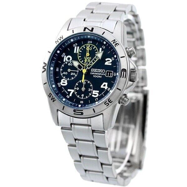 SEIKO Chronograph SND379P1 Blue Silver Men's Watch