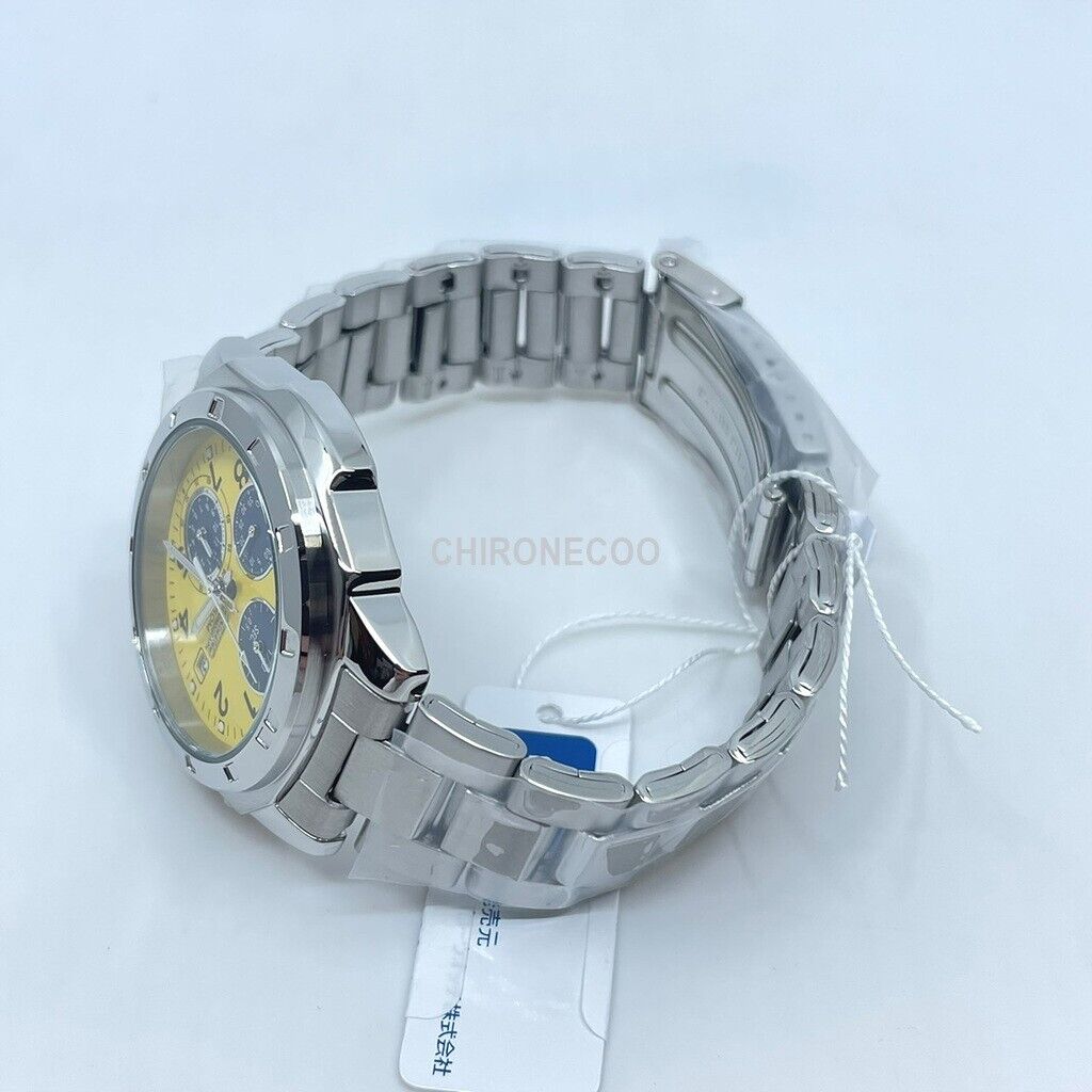 SEIKO SND409P SND409P 1 Yellow Silver Band Analog Waterproof 5BAR Men's Watch