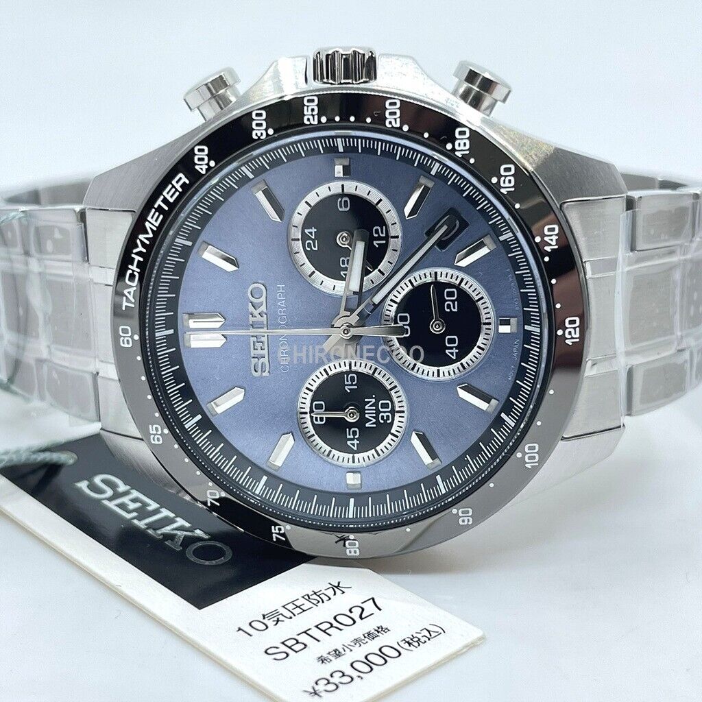 SEIKO SPIRIT SBTR027 Light Blue Stainless Chronograph Men`s Watch