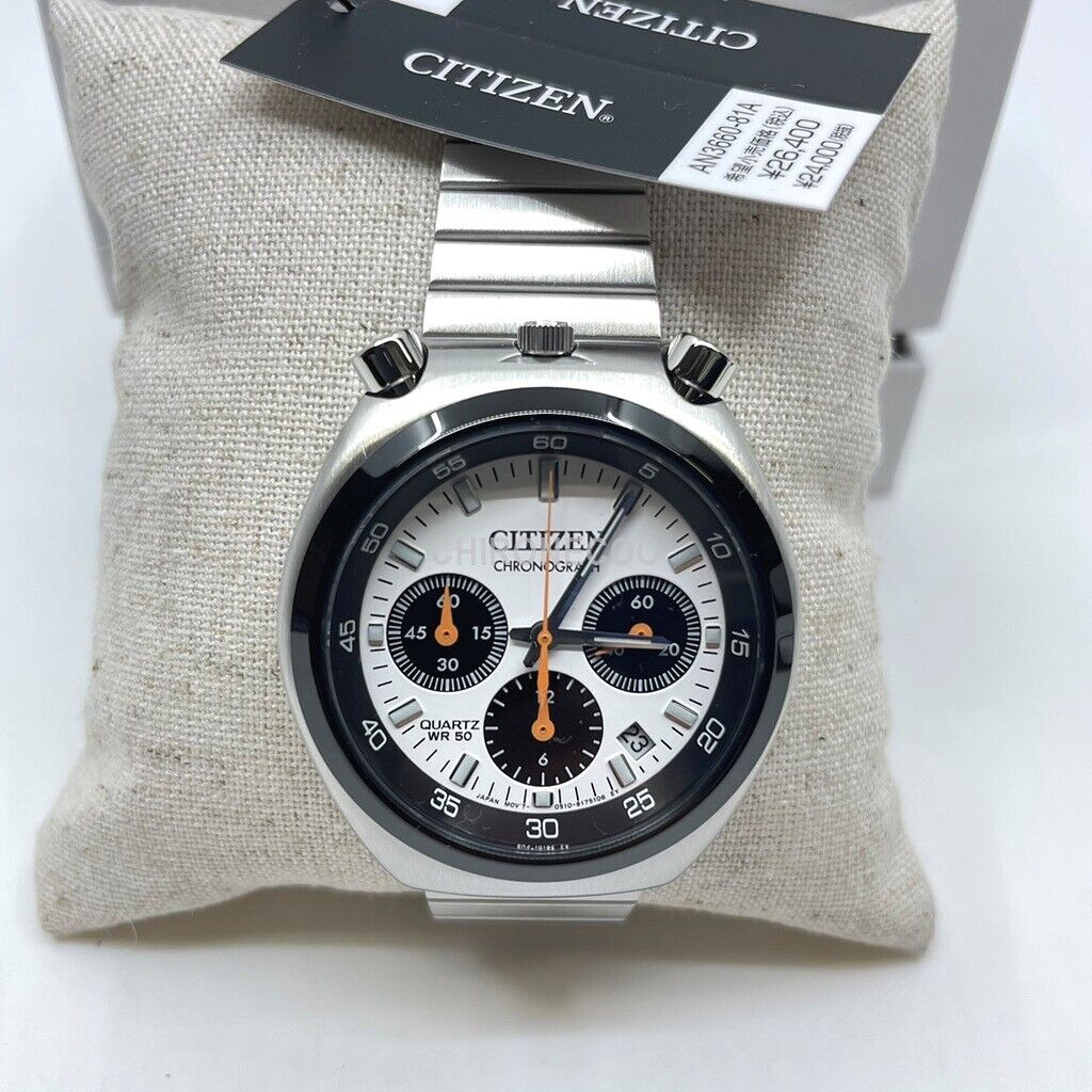 CITIZEN AN3660-81A White Record Lavel Tsuno Chrono Men's Watch