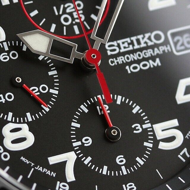 SEIKO SND399P SND399P1 Black Chronograph 100m Men's Watch