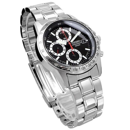 SEIKO SND371P1 SND371P SND371 Black Chronograph Men's Watch