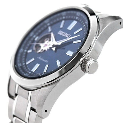 Seiko SCVE051 Blue Dial Automatic Mechanical Skeleton Men's Watch