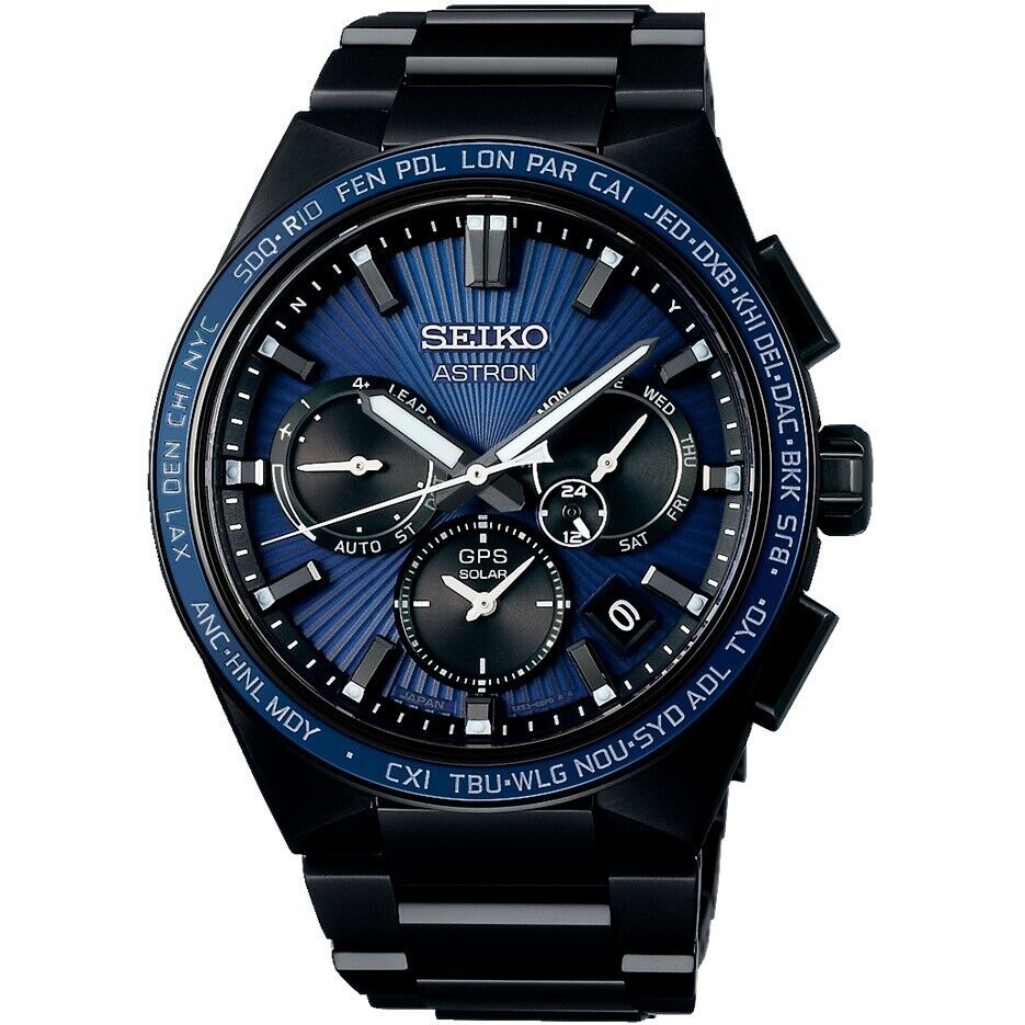 SEIKO ASTRON NEXTER SBXC121 Navy Titanium GPS Radio Solar Men's Watch