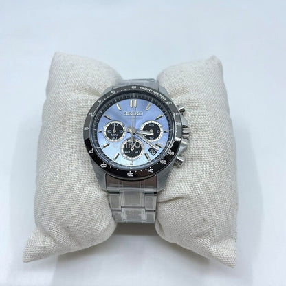 SEIKO SPIRIT SBTR027 Light Blue Stainless Chronograph Men`s Watch