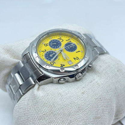 SEIKO SND409P SND409P 1 Yellow Silver Band Analog Waterproof 5BAR Men's Watch