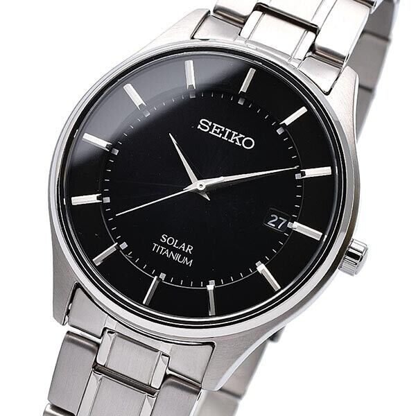 SEIKO SELECTION SBPX103 Titanium Solar Analog Watch Black Dial 39.5mm