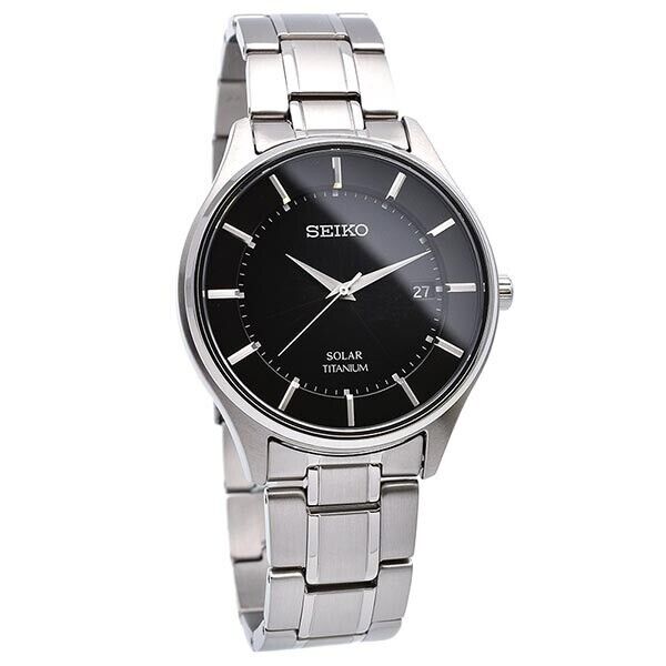 SEIKO SELECTION SBPX103 Titanium Solar Analog Watch Black Dial 39.5mm