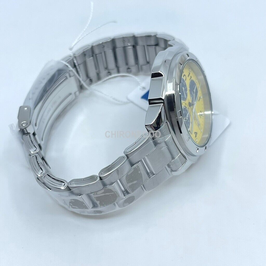 SEIKO SND409P SND409P 1 Yellow Silver Band Analog Waterproof 5BAR Men's Watch