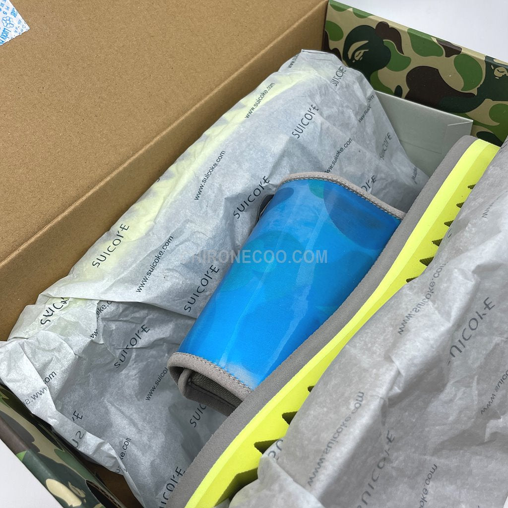 BAPE x SUICOKE 1ST CAMO DAO SANDAL YELLOW (GREY)