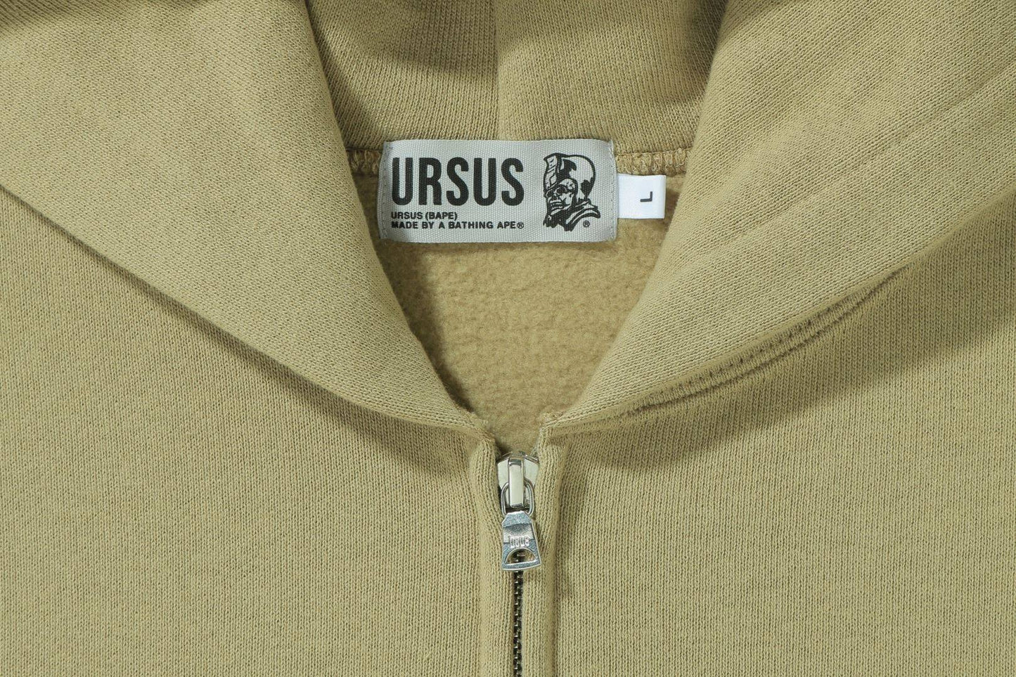 2022 S/S A BATHNIG APE BAPE URSUS LOOSE FIT ZIP UP HOODIE 1H70115006 BEIGE