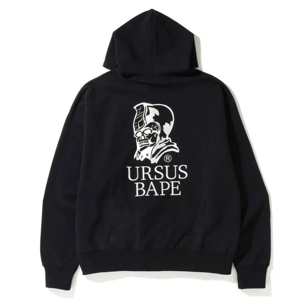 2022 S/S A BATHNIG APE BAPE URSUS LOOSE FIT ZIP UP HOODIE 1H70115006 BLACK