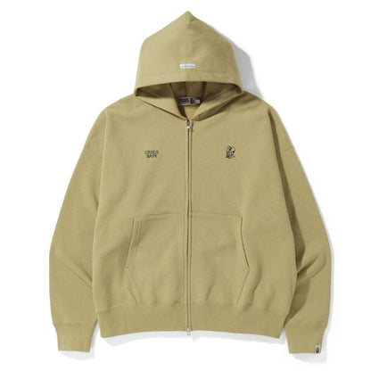 2022 S/S A BATHNIG APE BAPE URSUS LOOSE FIT ZIP UP HOODIE 1H70115006 BEIGE