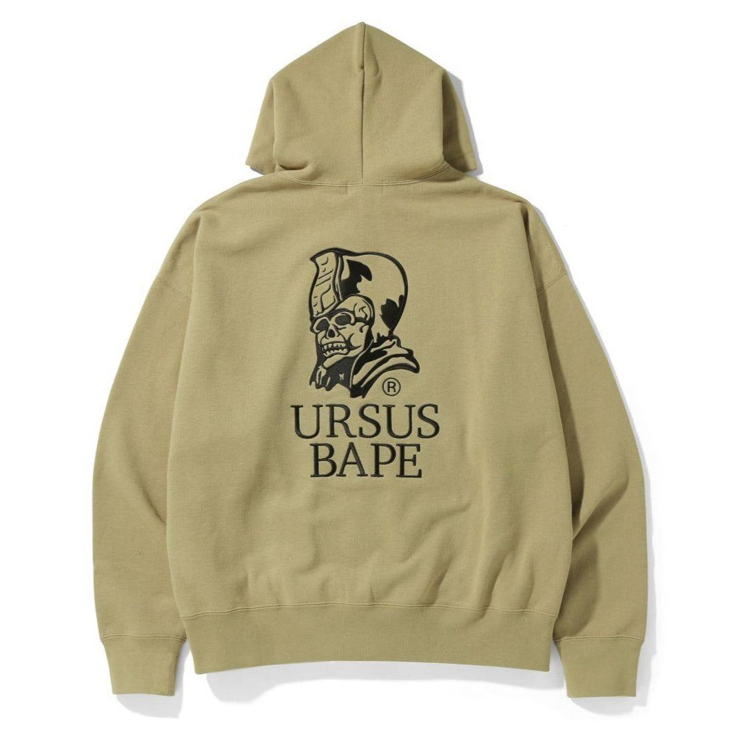 2022 S/S A BATHNIG APE BAPE URSUS LOOSE FIT ZIP UP HOODIE 1H70115006 BEIGE