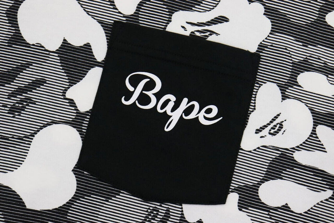 BAPE STRIPE ABC CAMO RELAXED FIT POCKET L/S TEE