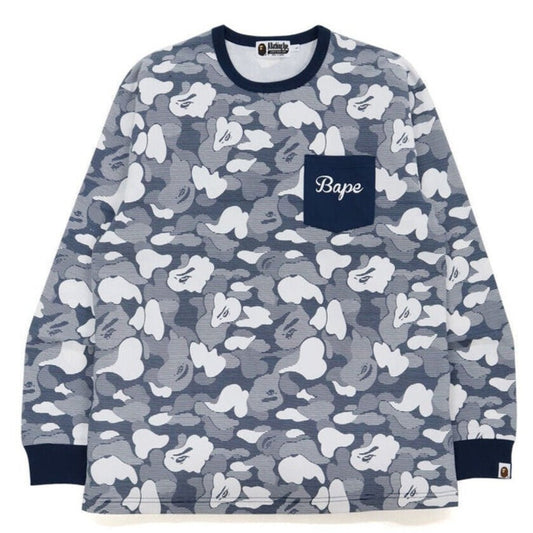 BAPE  STRIPE ABC CAMO RELAXED FIT POCKET L/S TEE NV