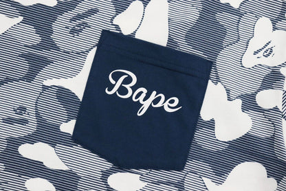 BAPE  STRIPE ABC CAMO RELAXED FIT POCKET L/S TEE NV