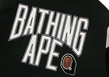 BAPE SWITCH SHOULDER VARSITY JACKET GREEN