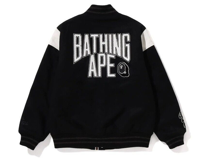 BAPE SWITCH SHOULDER VARSITY JACKET BLACK