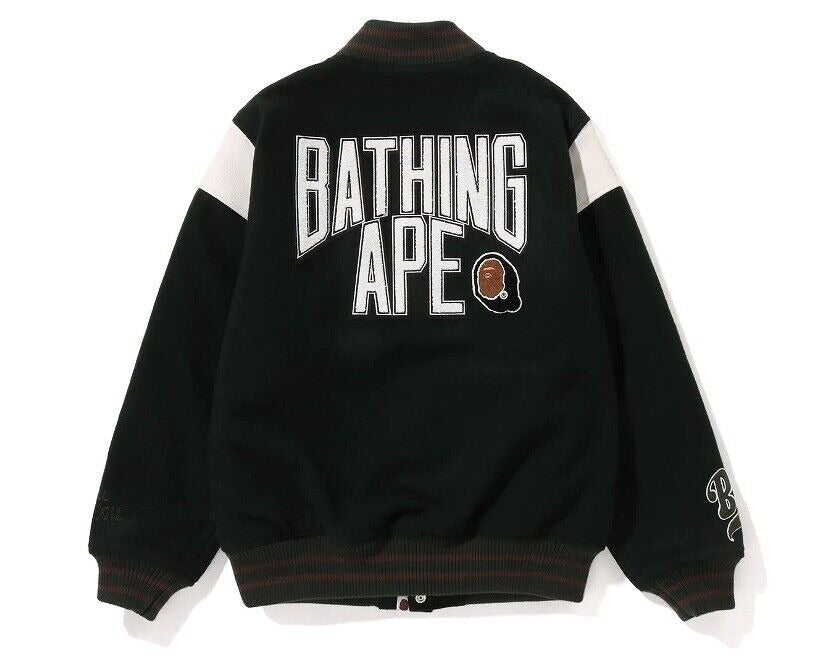 BAPE SWITCH SHOULDER VARSITY JACKET GREEN