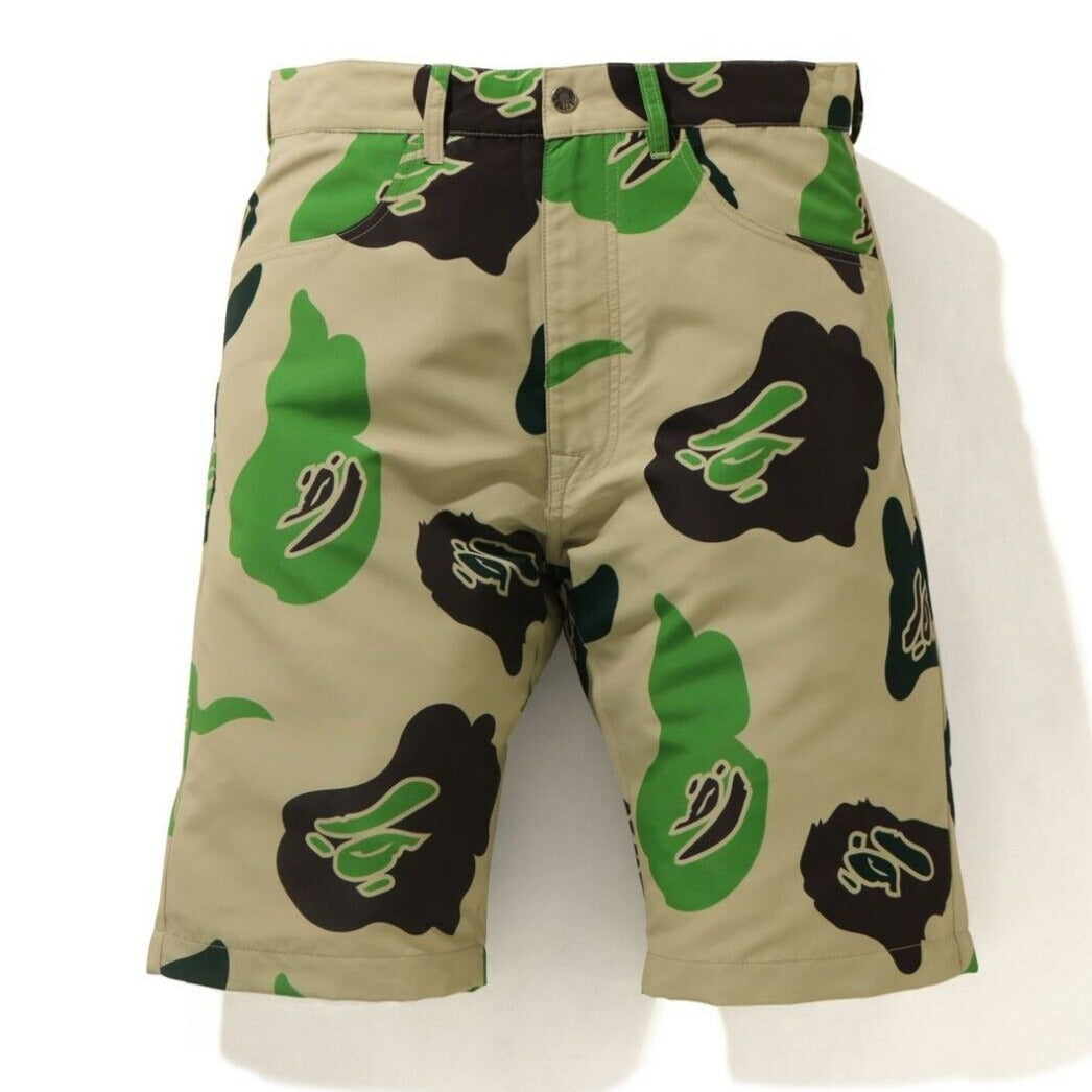 A BATHING APE BAPE DEF CAMO WIDE SHORTS BEIGE 1H30153022