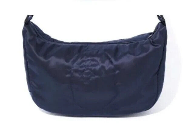 A BATHING APE BAPE PADDED NYLON BAG NAVY