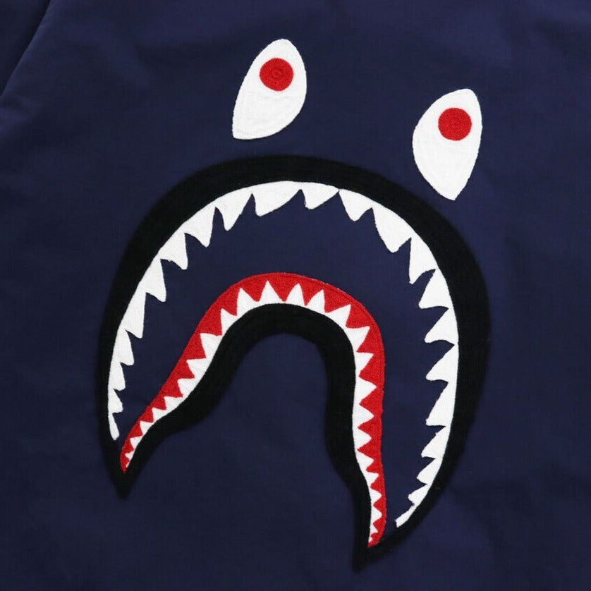 A BATHING APE BAPE SHARK COACH JACKET NAVY 1H80140013